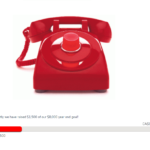 red phone with a donation meter under it that is not full
