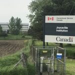 Joyceville prison sign at the entrace to the prison itself