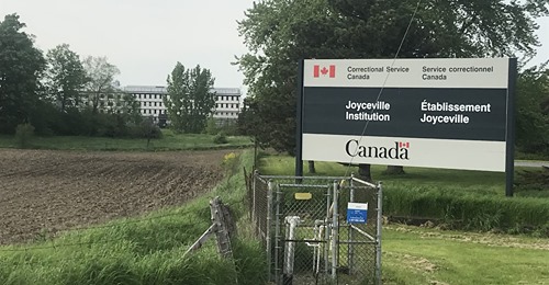 Joyceville prison sign at the entrace to the prison itself